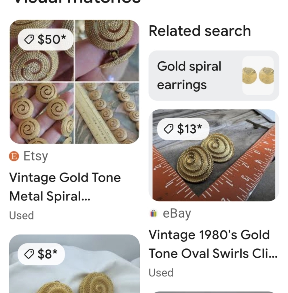 Vintage Elegant Gold Spiral Earrings - Picture 4 of 5